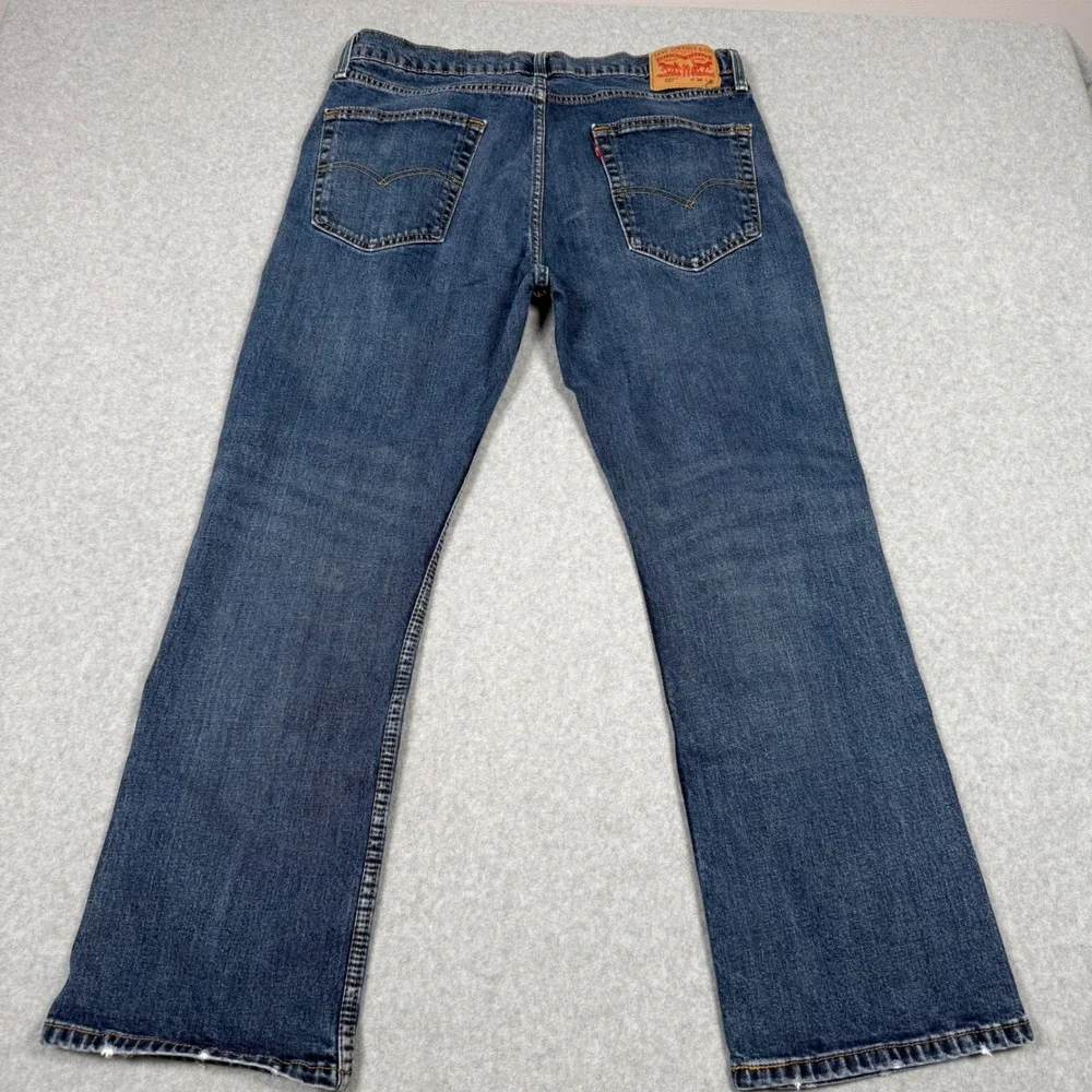 Levis 527 Slim Bootcut Jeans Mens 36x30 Medium Wash Blue Denim Pants Western